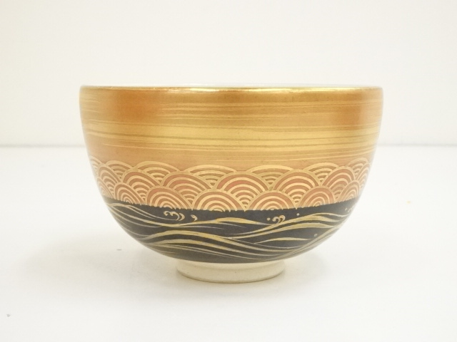 道具 ] - 道具 京焼 清閑寺窯 杉田祥平造 色絵仁清曙の画茶碗（共箱